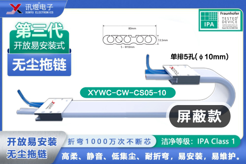 （3）蘇州菠萝菠萝蜜在线视频電子,開放易安裝式無塵拖鏈（3代）,XYWC-CW-CS05-10<br/>菠萝菠萝蜜在线视频開放易安裝式無（wú）塵拖鏈（第3代屏蔽款）_213